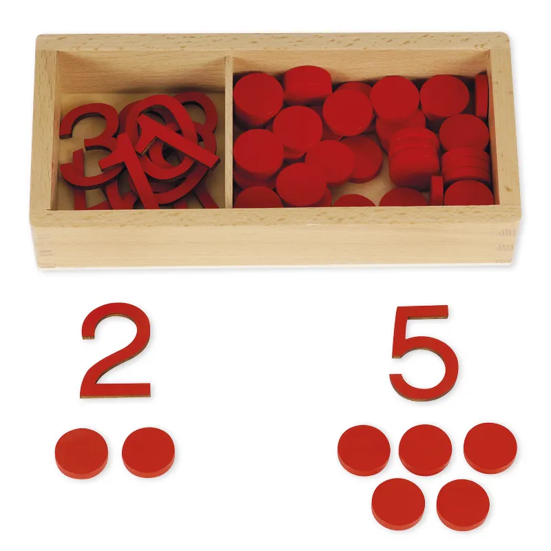 TimeTEX Ziffern und Chips, in Holzbox "Montessori Premium"