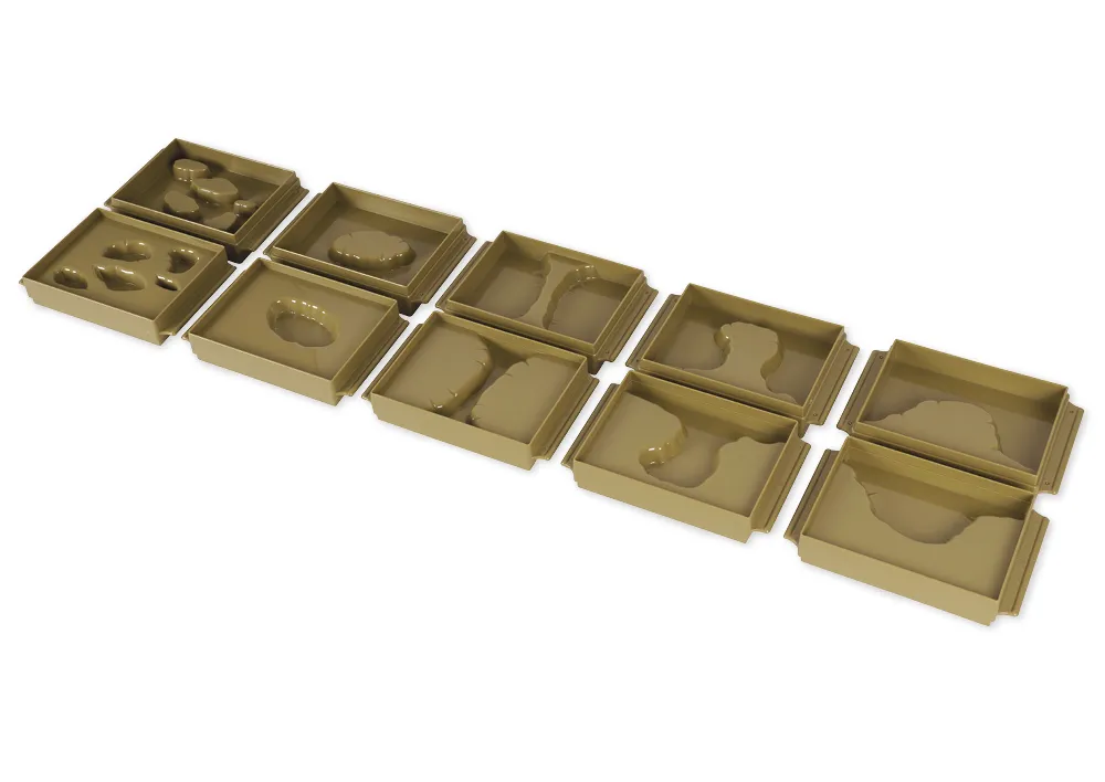 TimeTEX Schalen Land und Wasserformen, 10 Stück "Montessori Premium"