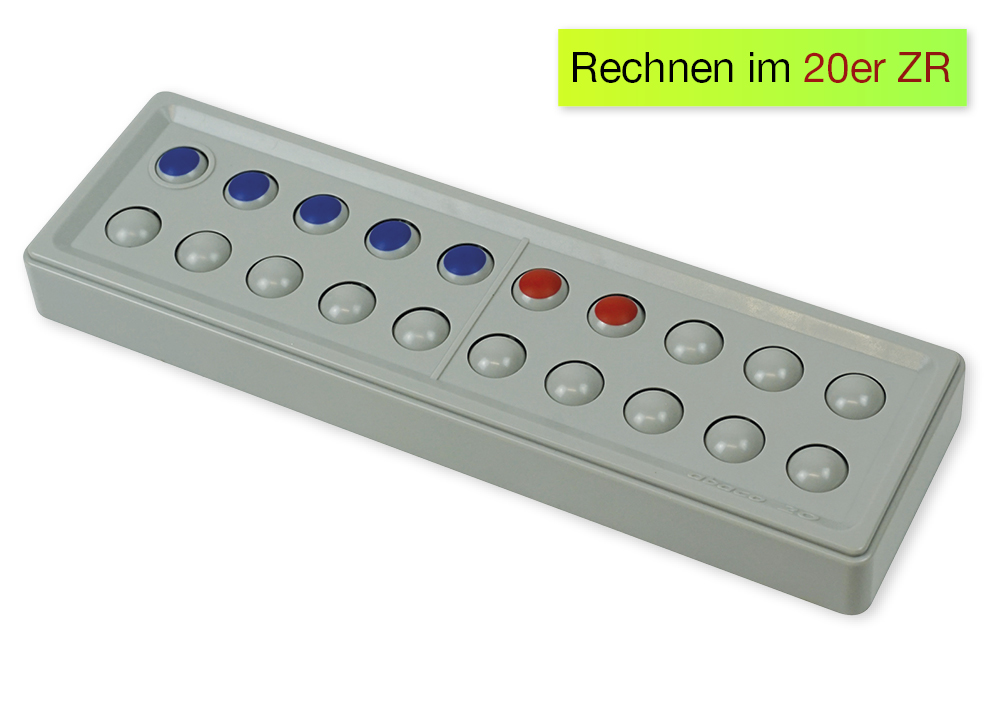 ABACO 20 tricolor rot-blau-grau, Zähl- und Rechenrahmen