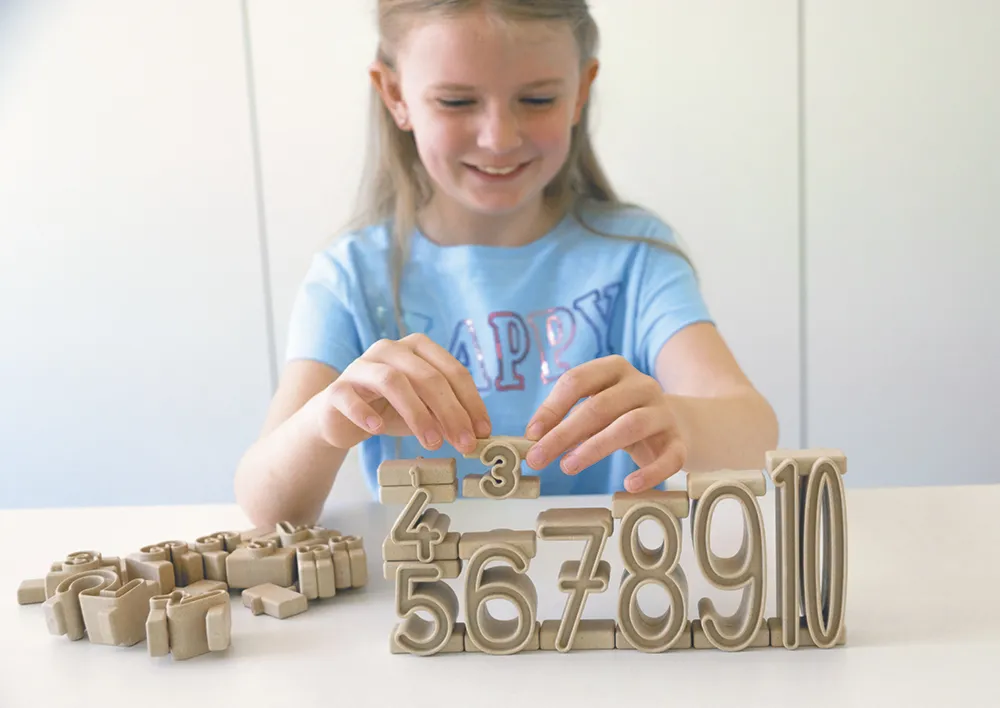 Stapel-Zahlen "Zahl-auf-Zahl", 11-tlg., naturfarben