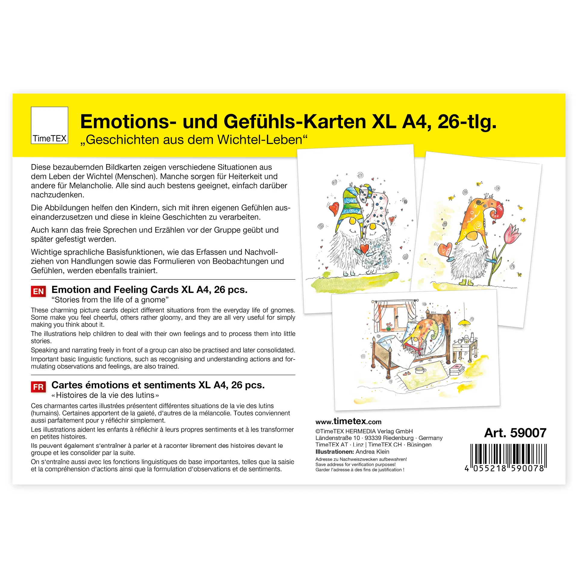 Emotions- und Gefühls-Karten XL A4 "Geschichten aus dem Wichtel-Leben", 26-tlg.