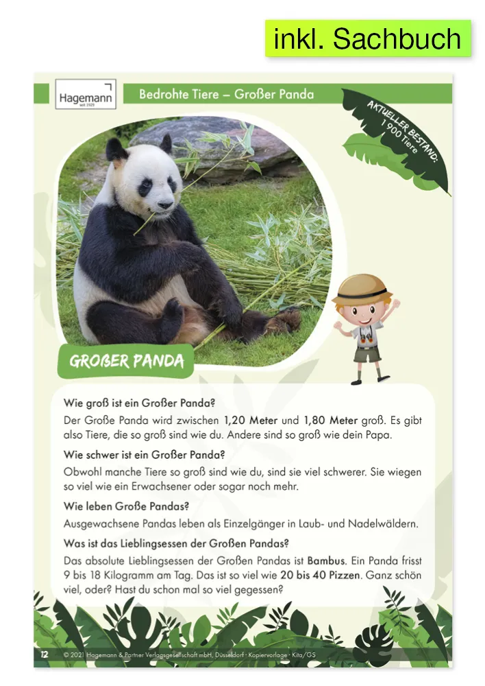 Projektset "Bedrohte Tiere an Land", 12-tlg