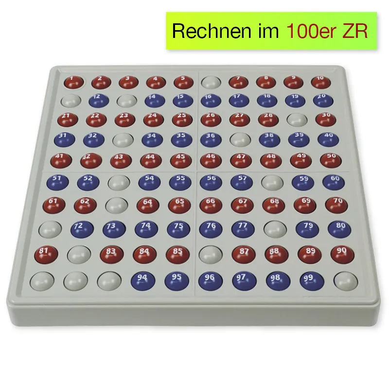 ABACO 100 mit Zahlen, rot-blau, Zähl- und Rechenrahmen