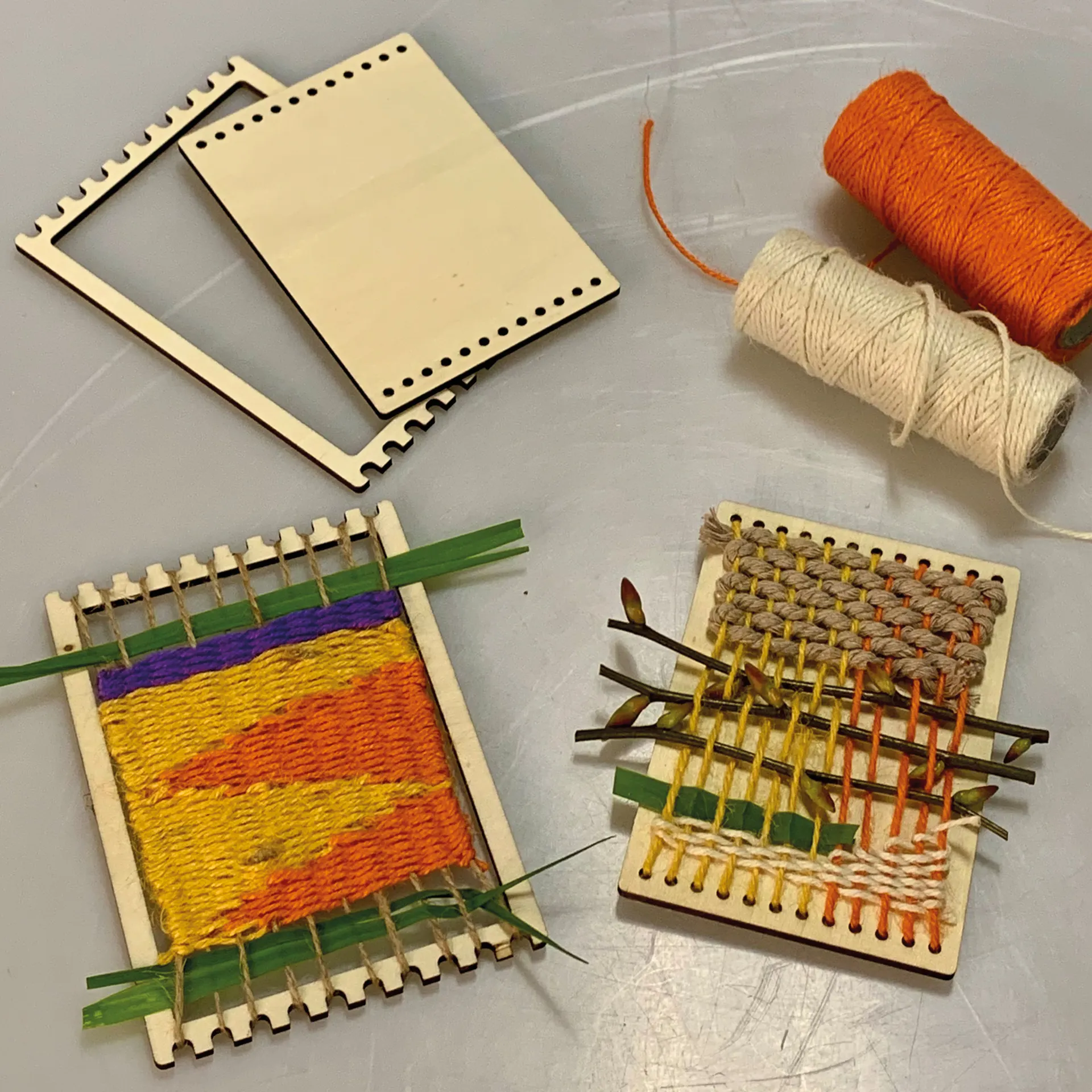 Web- und Fädelrahmen aus Holz, 8-tlg.