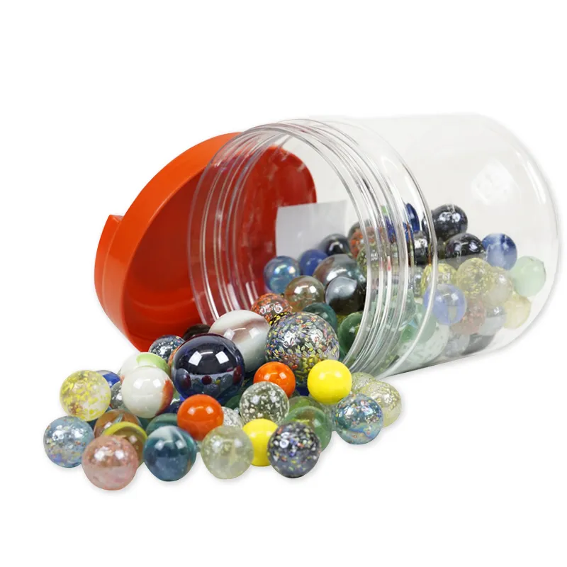 Glas-Murmeln "Faszination" in Box, 144 Stück, ca. 16 mm ø