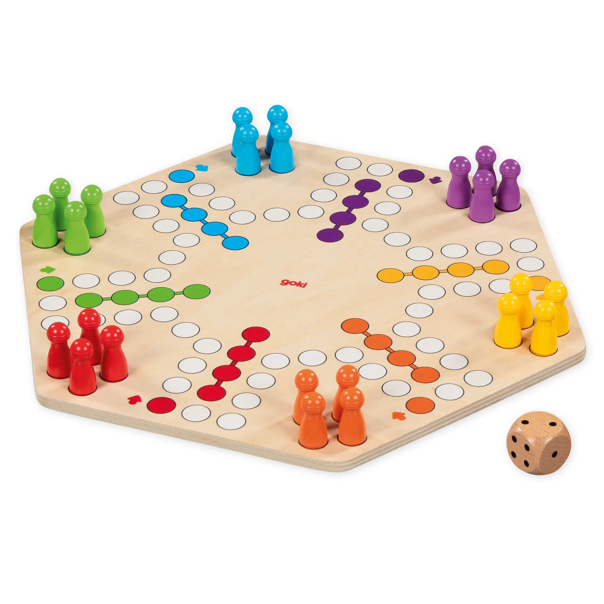 Ludo für bis zu 6 Spieler, beidseitig bespielbar