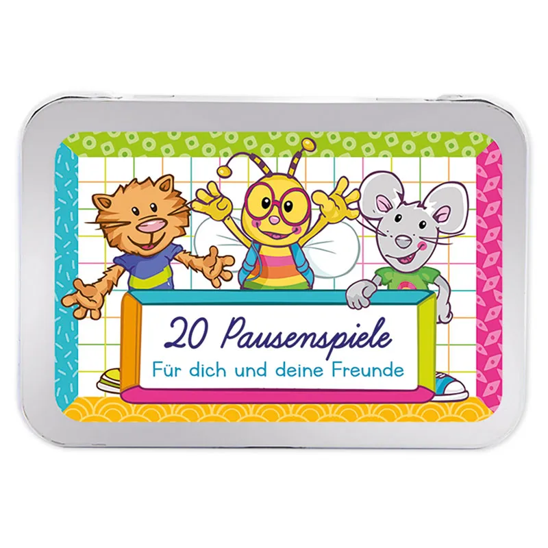 Karten-Set "20 Pausenspiele", in Metallbox