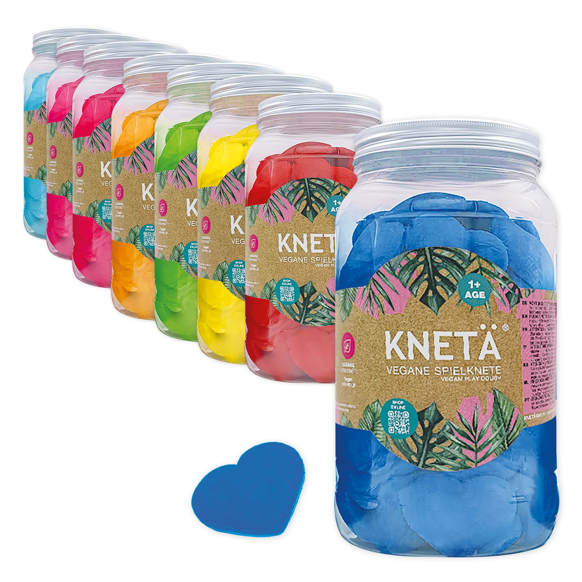 Soft-Knete "Knetä" in Herzform, vegan, 80 Stück