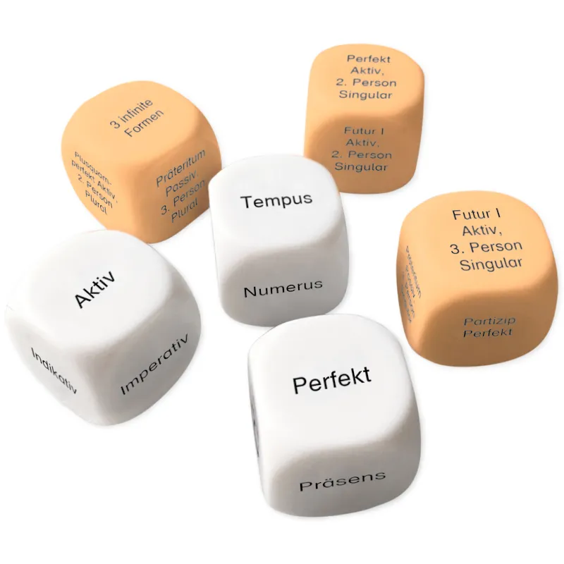 TimeTEX Würfel-Set Deutsch "Grammatik des Verbs", 6-tlg., 20 mm