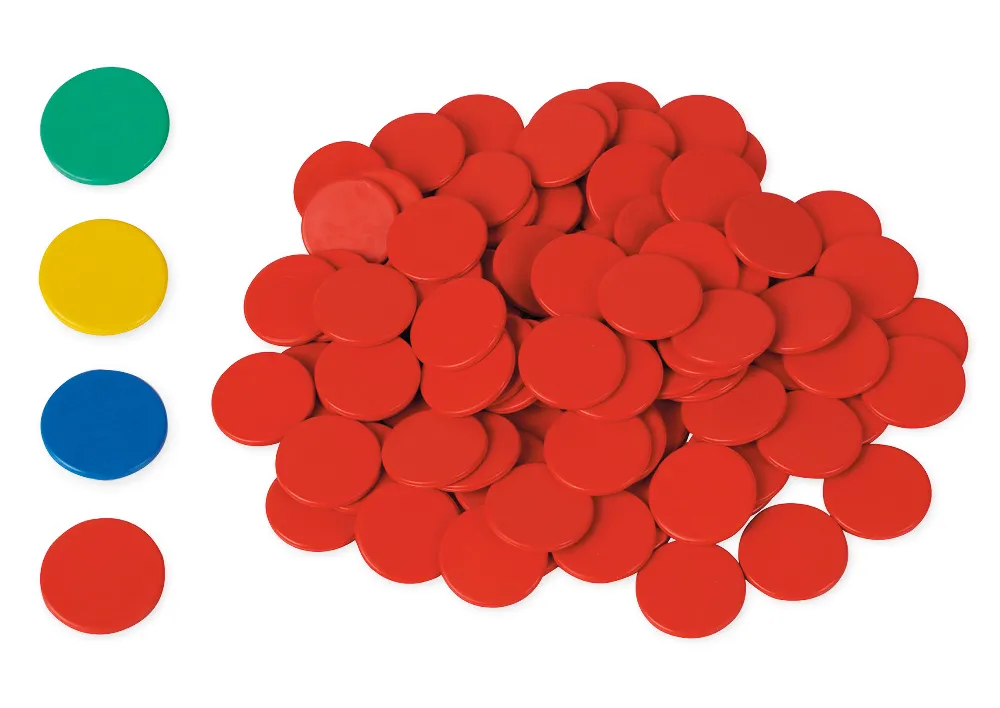 Plättchen aus Re-Plastic, vollfarbig, 100 Stück