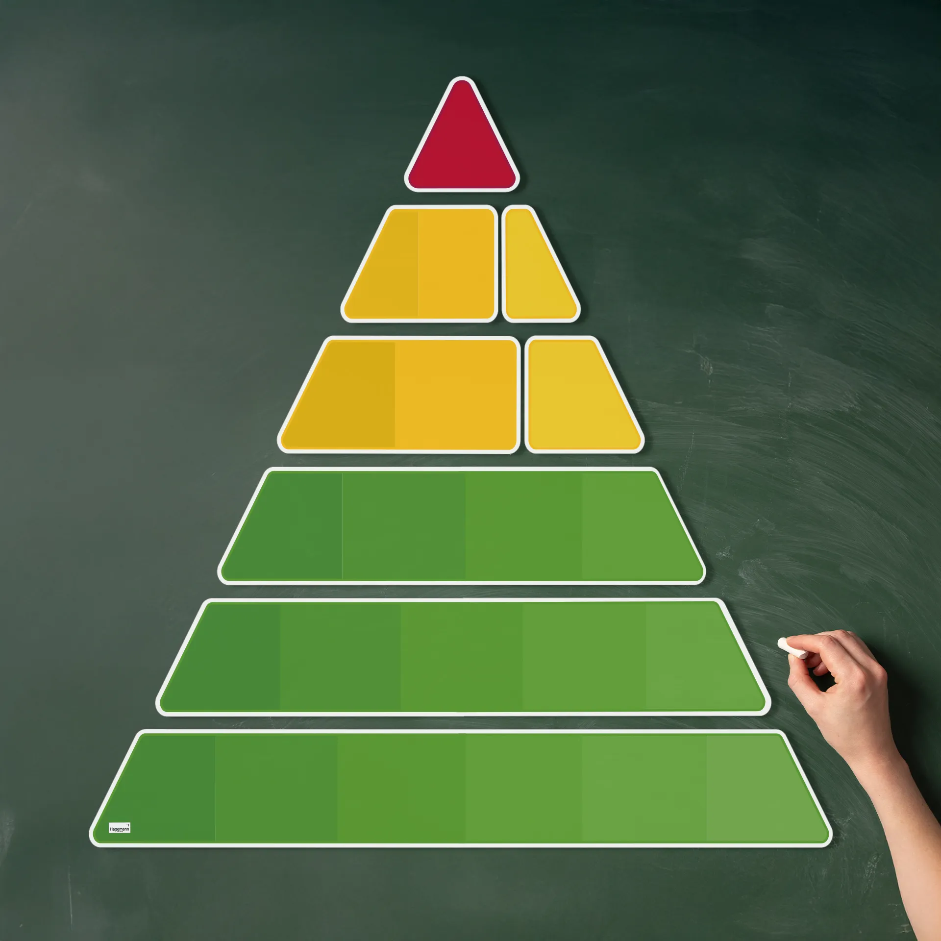 Hagemann Ernährungspyramide, vegetarisch und klassisch, magn, mit Lebensmitteln, 129-tlg.