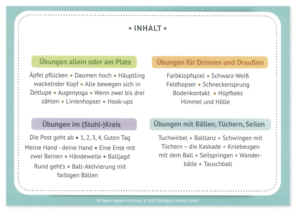 Karten-Set "30 Power-Pausen für Kinder"