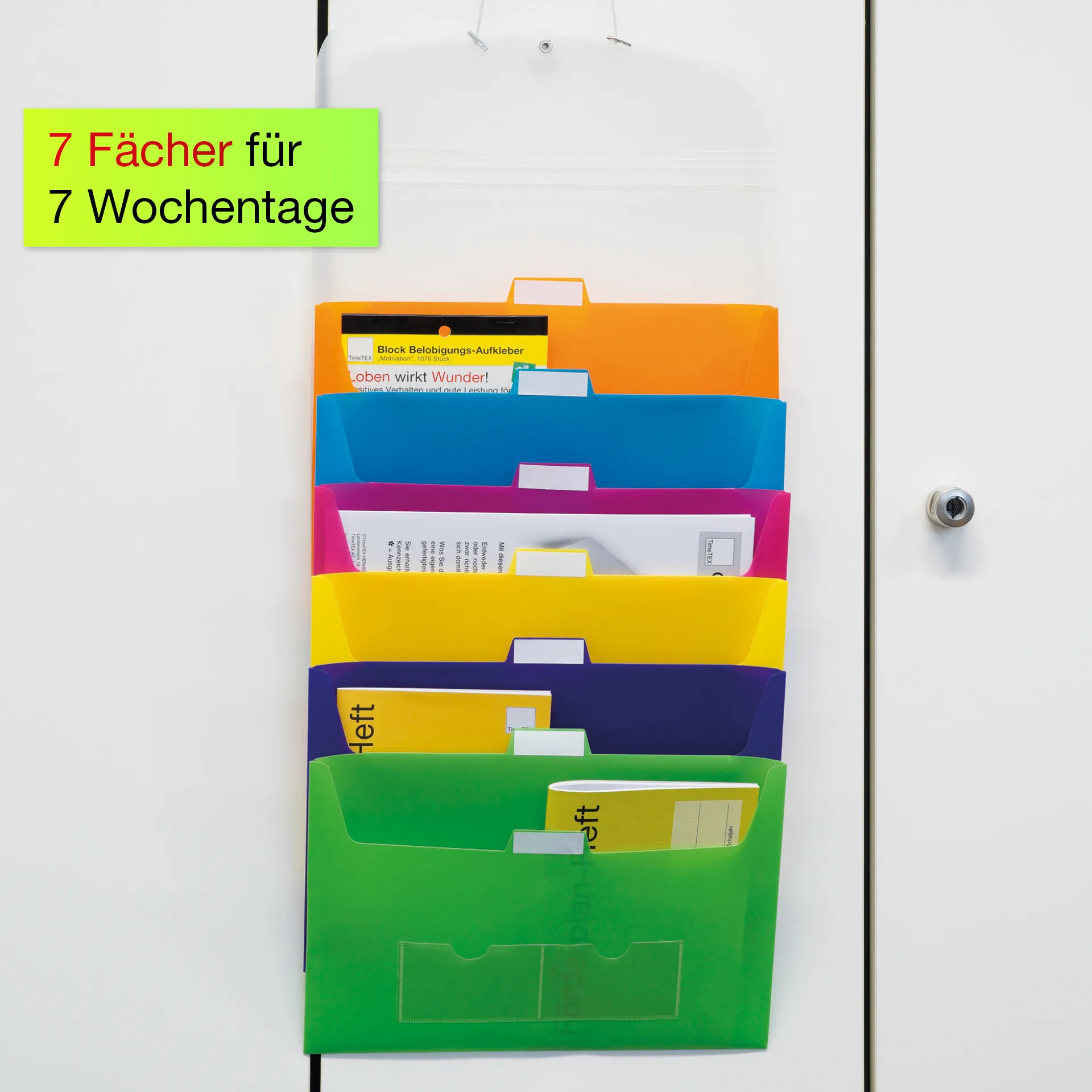 Hänge-Orga-Mappe für A4, 7 Fächer, transparent