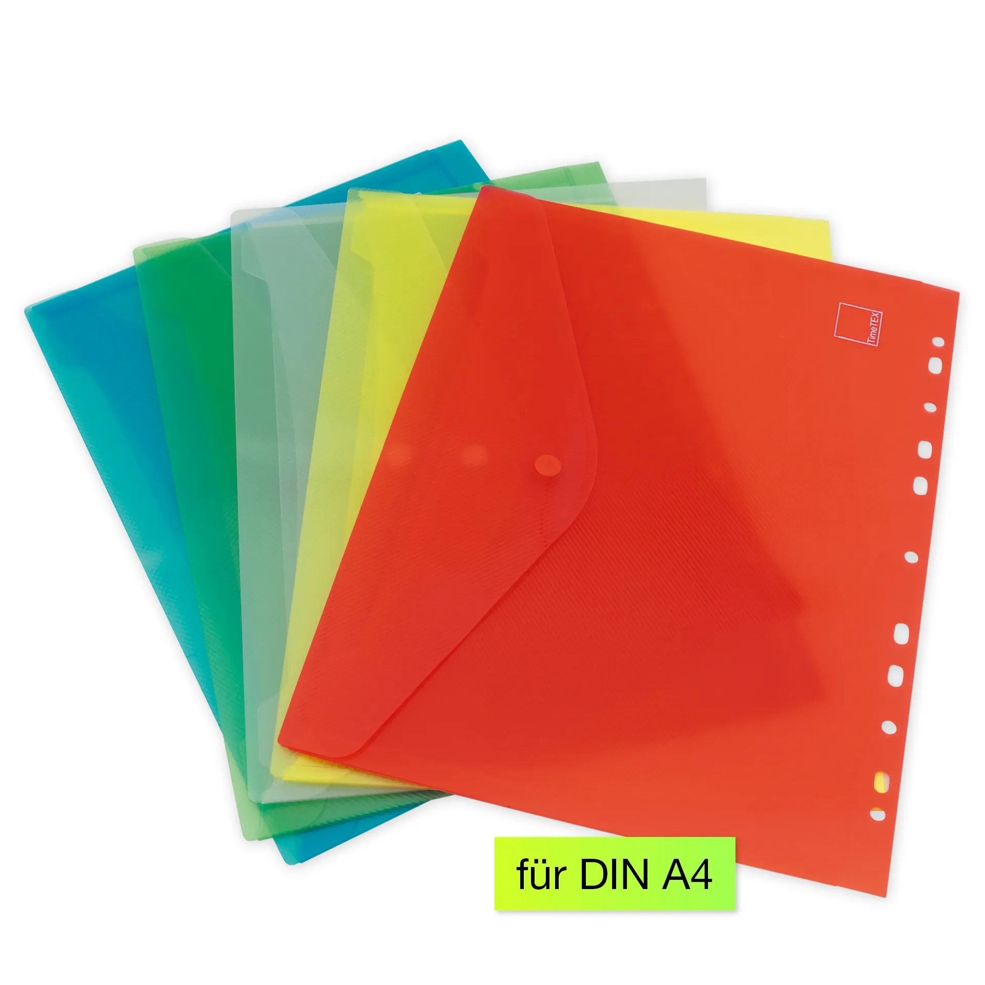 Set Dokumentenmappe A4 zum Abheften, 5-tlg., farbsortiert