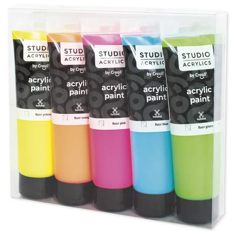 Creall Studio Acrylfarbe Neon, 5 x 120 ml