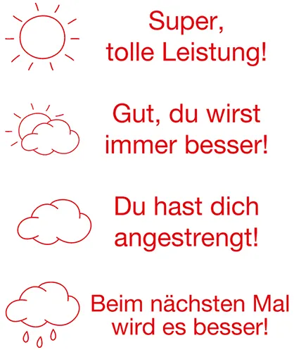 Siebdruck-Stempel "Perpetuum", 4 in 1, "Sonne und Wolken"