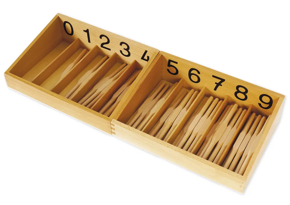 TimeTEX Spindelkästen 0-9, Druckschrift "Montessori Premium"