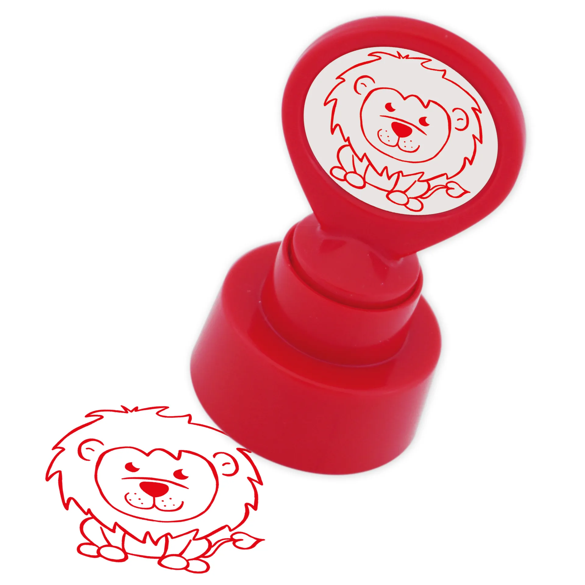 Siebdruck-Stempel "Perpetuum" rund "Löwe"