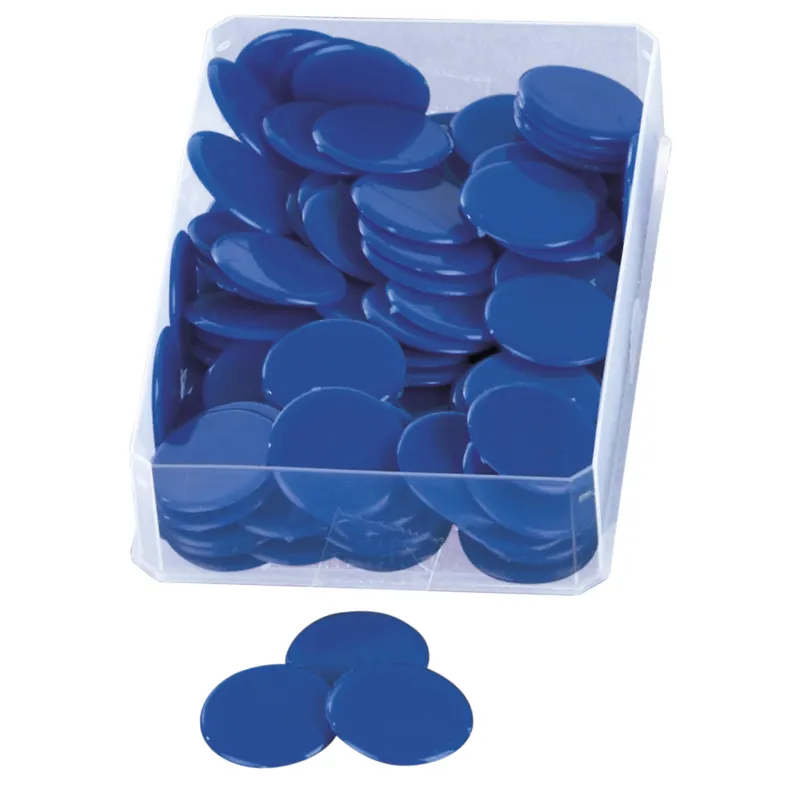 Kunststoff Plättchen vollfarbig, einfarbig, 100 Stück in Box