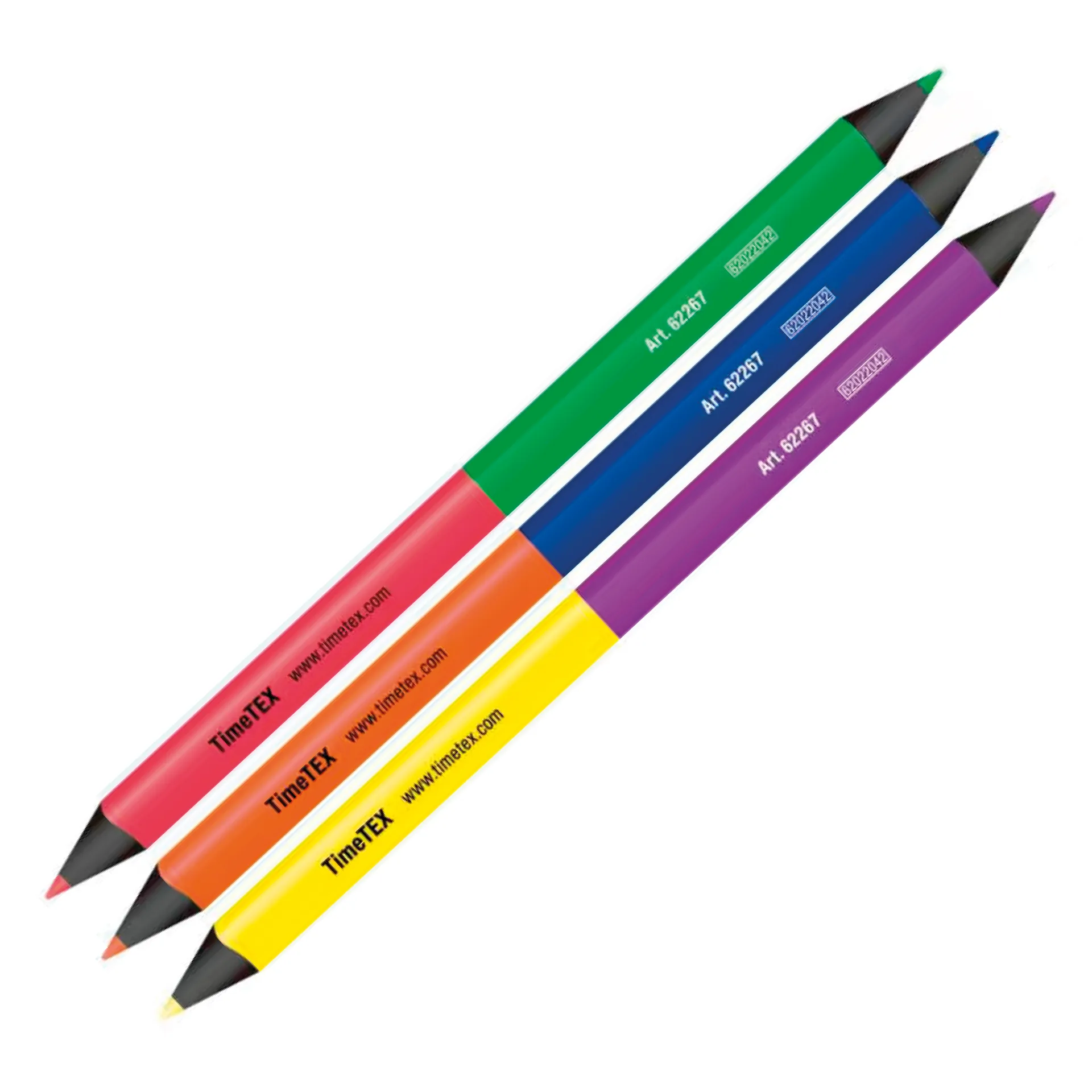 TimeTEX Set Jumbo-Leuchtmarker mit zwei Farbseiten, 3-kant, 3-tlg.