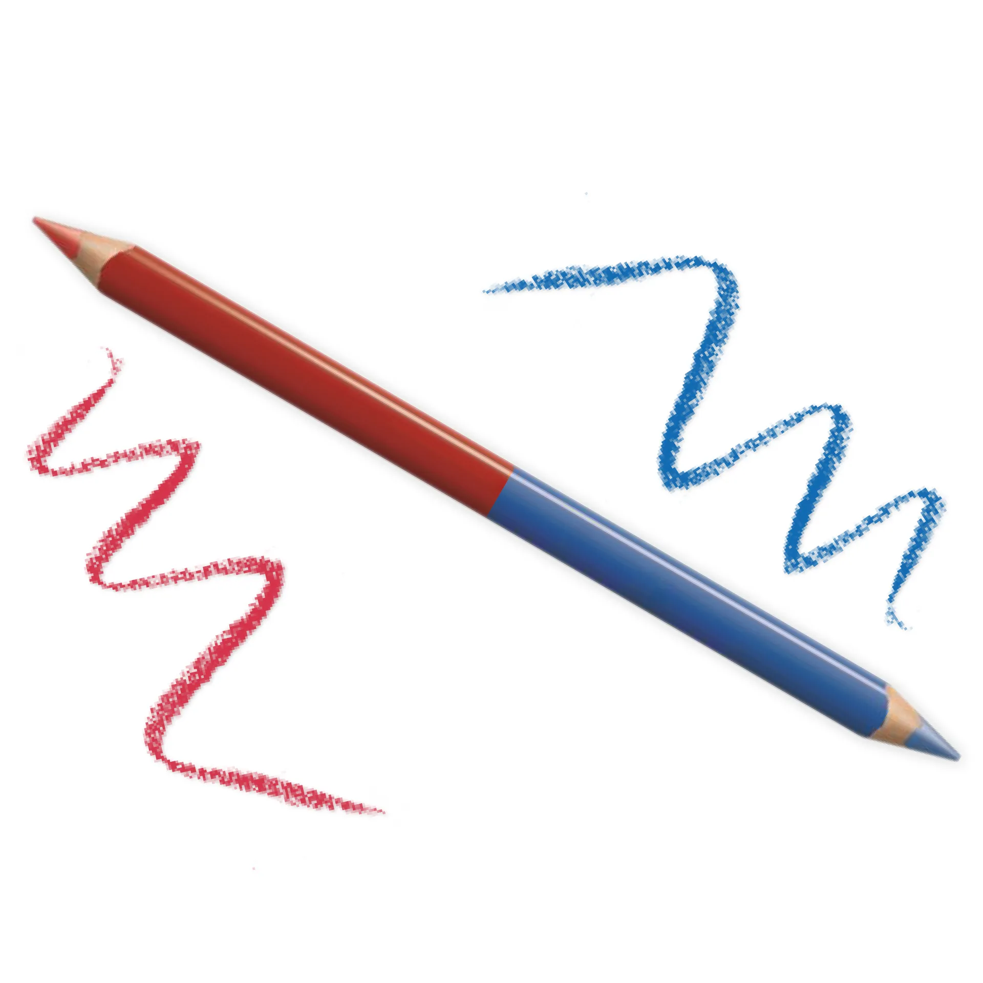 Silbenstift mit Doppelspitze rot/blau, 3-kant, 10 mm ø