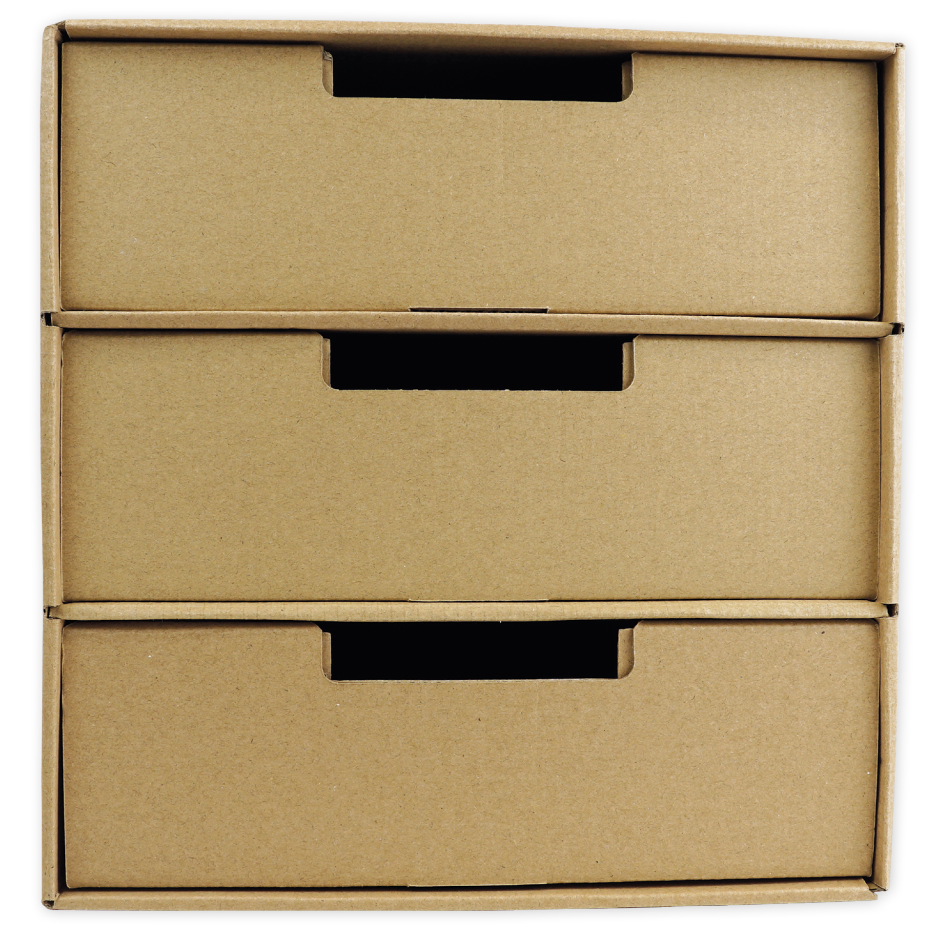 Natura-Schubladen-Box A4 mit 3 Schüben, aus Pappe