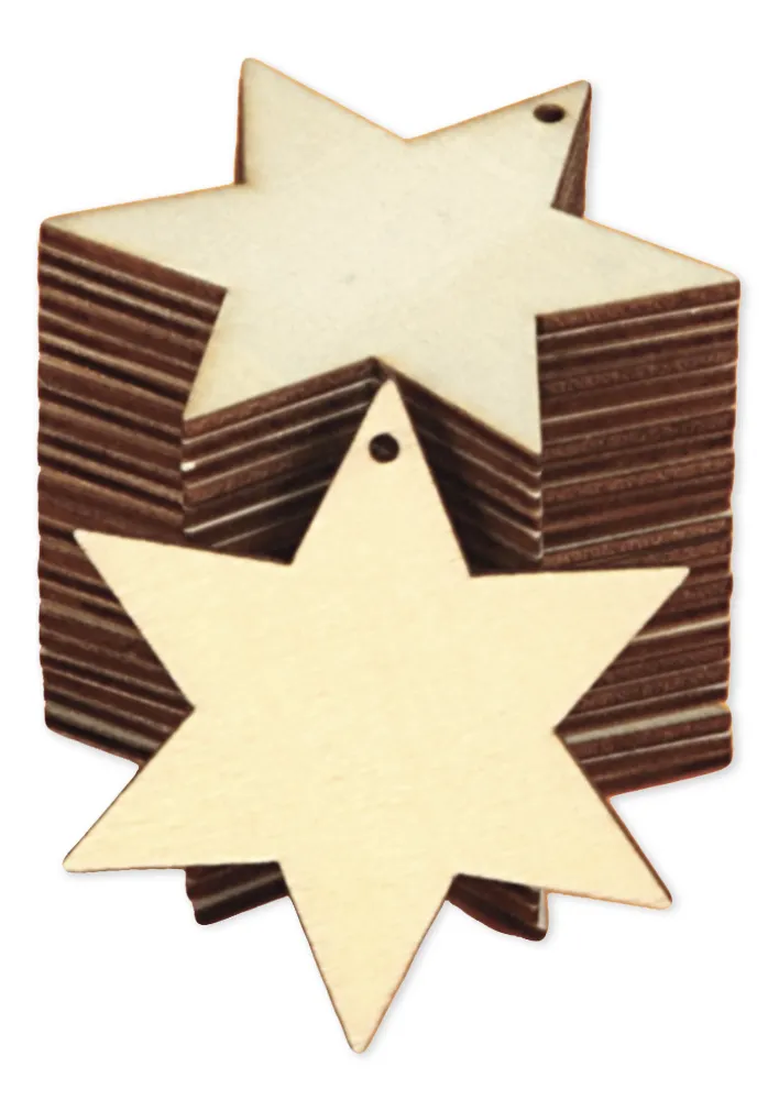 Holzanhänger "Stern", 24 Stück