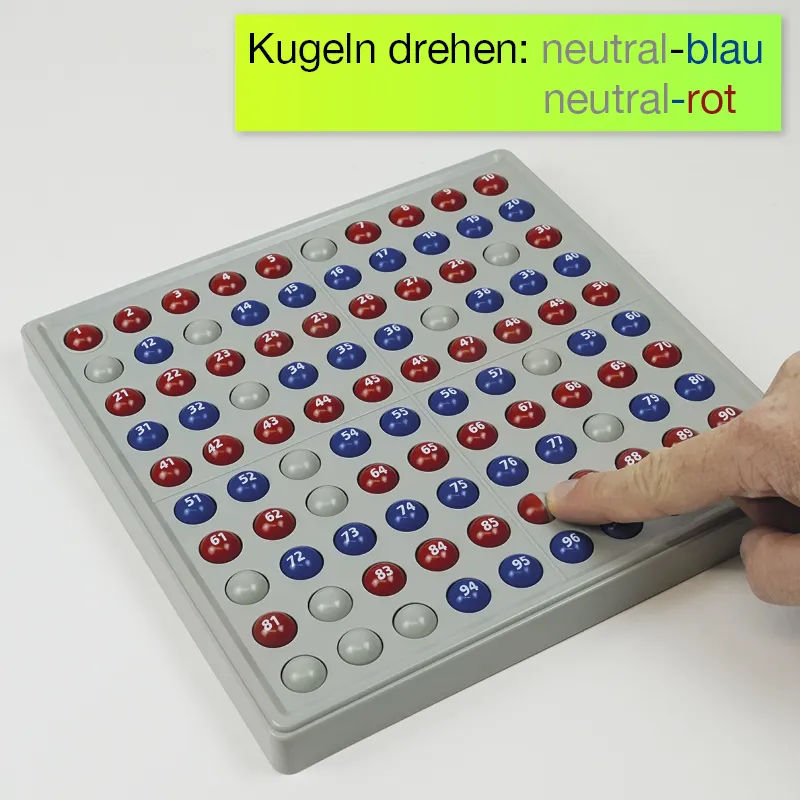 ABACO 100 mit Zahlen, rot-blau, Zähl- und Rechenrahmen