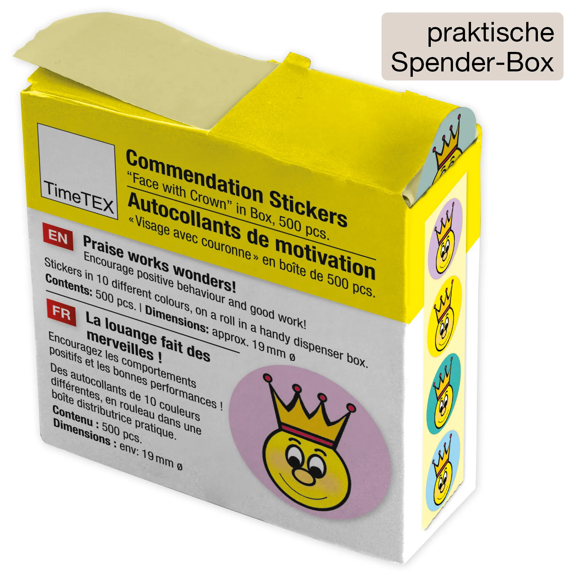 Belobigungs-Aufkleber "Gesicht mit Krone", 440 Stück