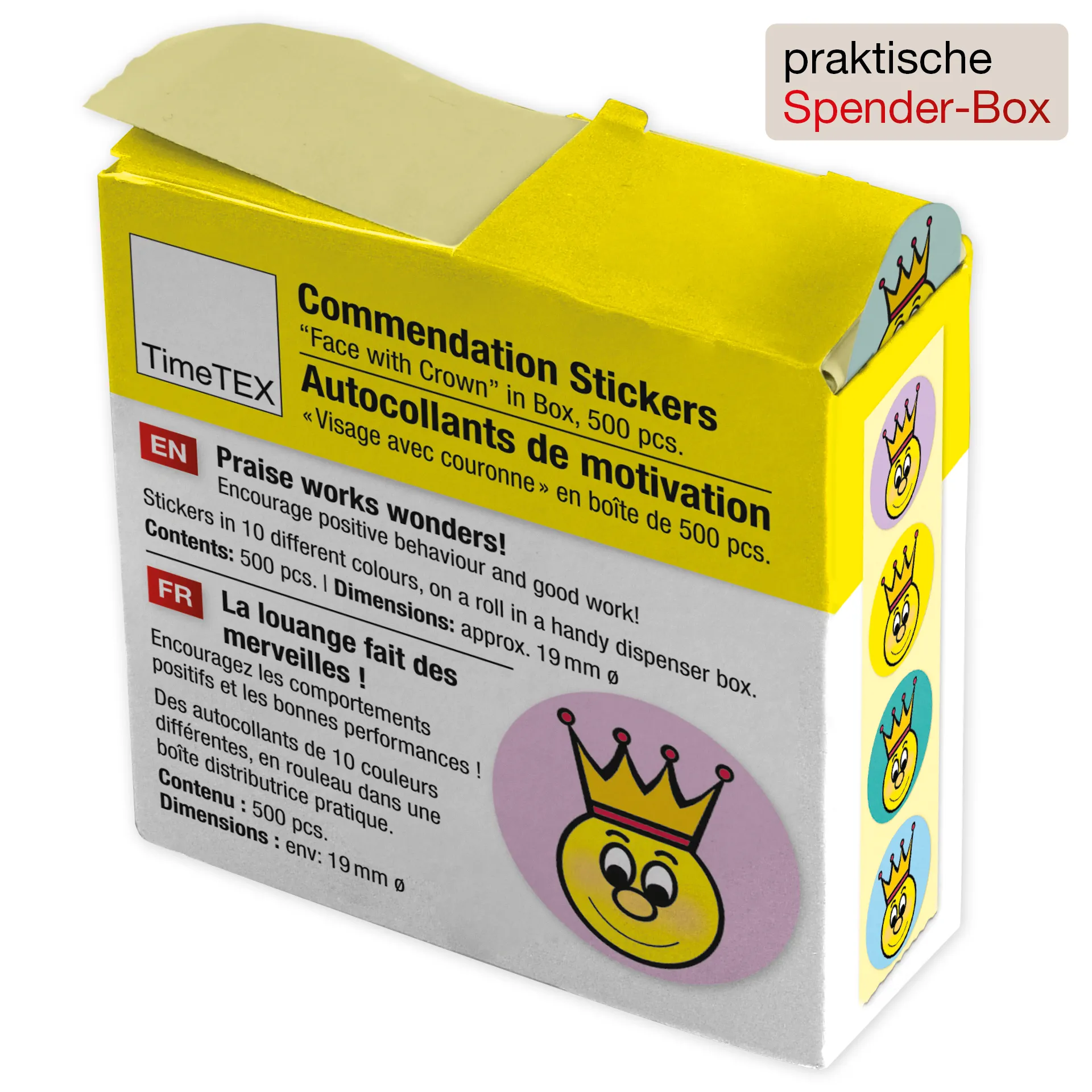 Belobigungs-Aufkleber "Gesicht mit Krone", 440 Stück