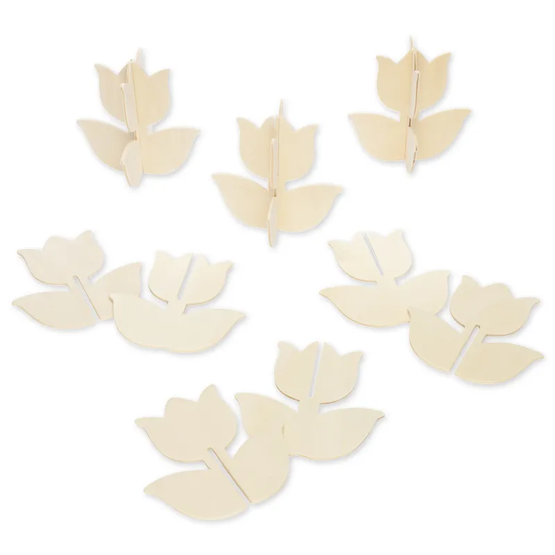 Tulpe aus Holz, 12 Stück