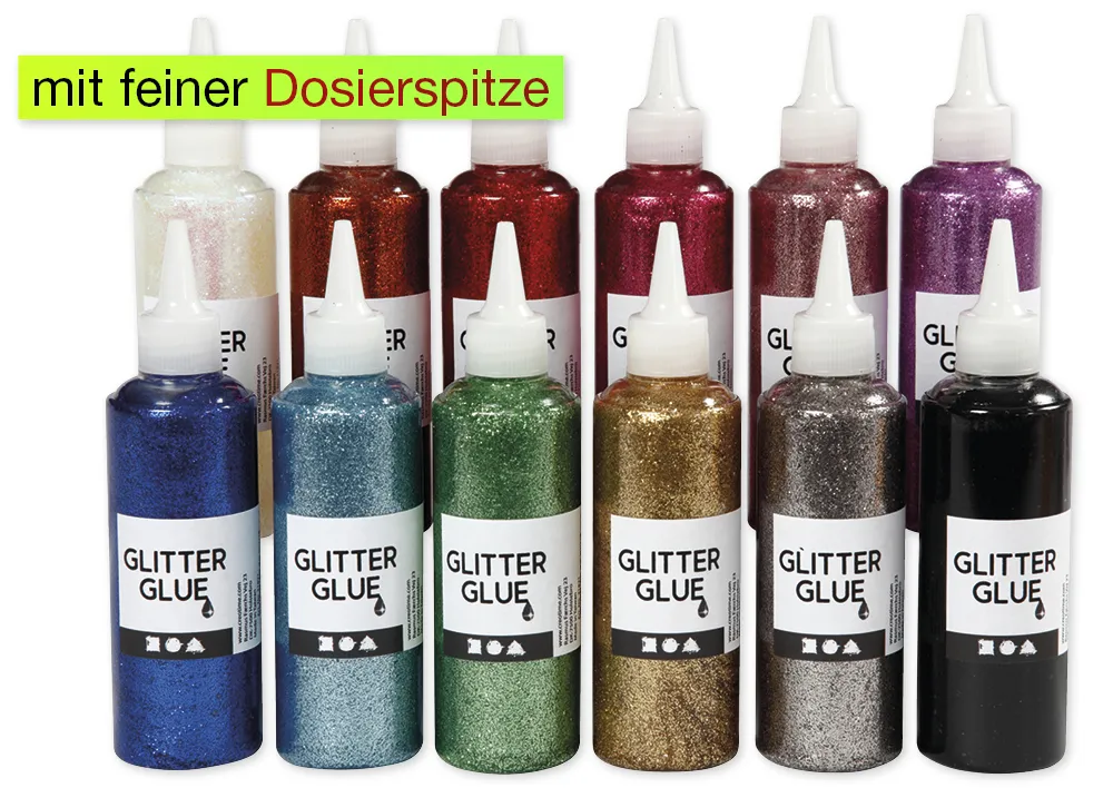 Set Glitzerkleber, 12-tlg.