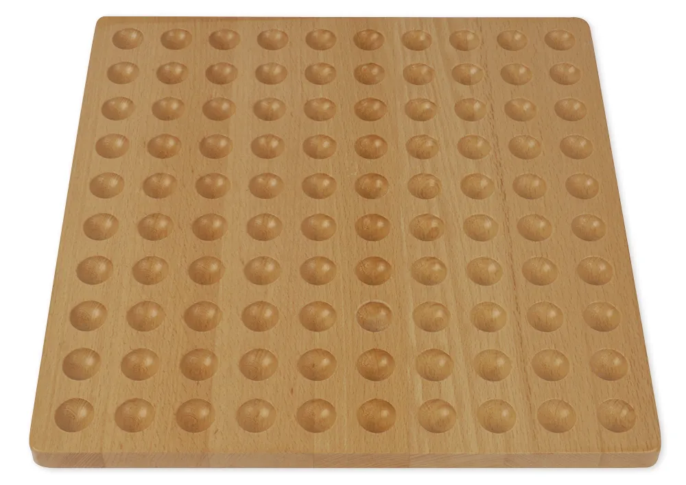 Hunderter-Legebrett, aus Holz, 29,5x29,5 cm