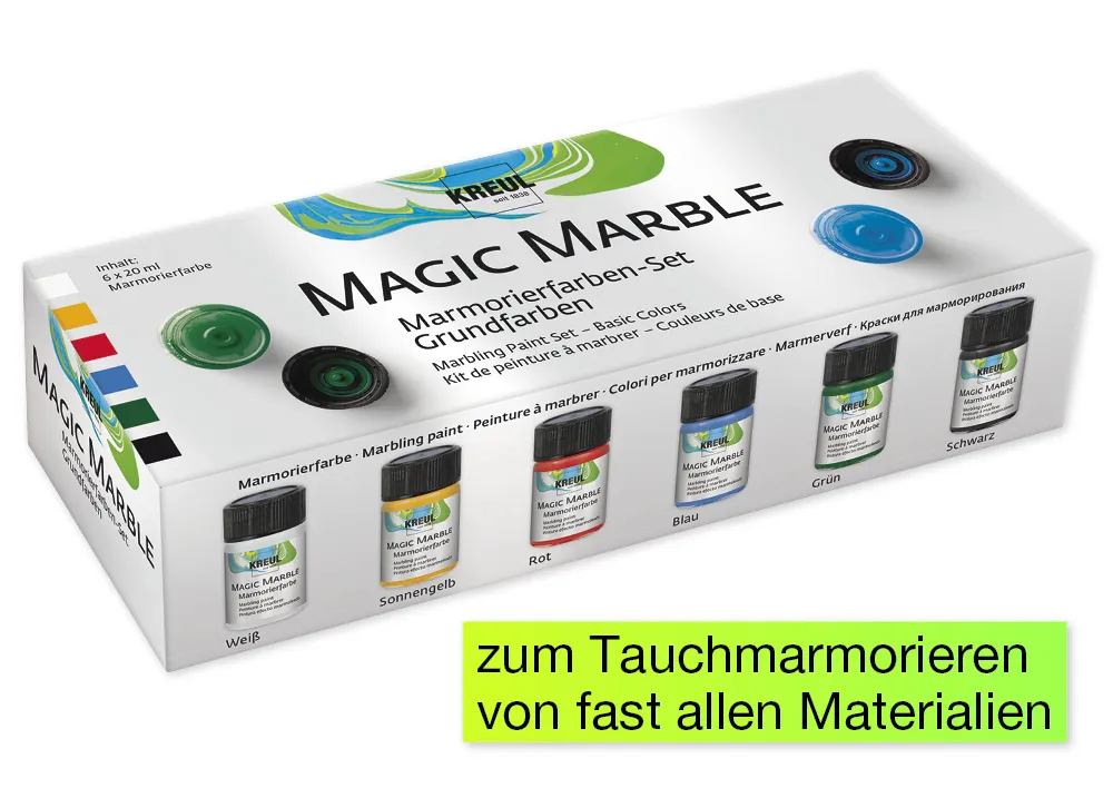Set KREUL Magic Marble Marmorier-Farben à 20 ml, 6-tlg.