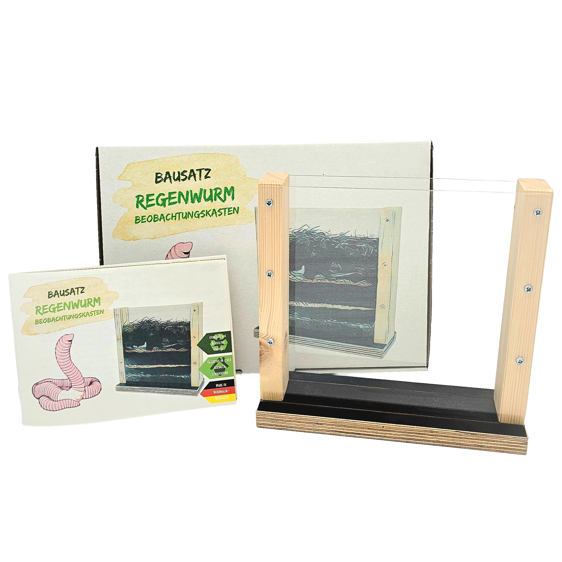 Regenwurm Beobachtungskasten, Holz