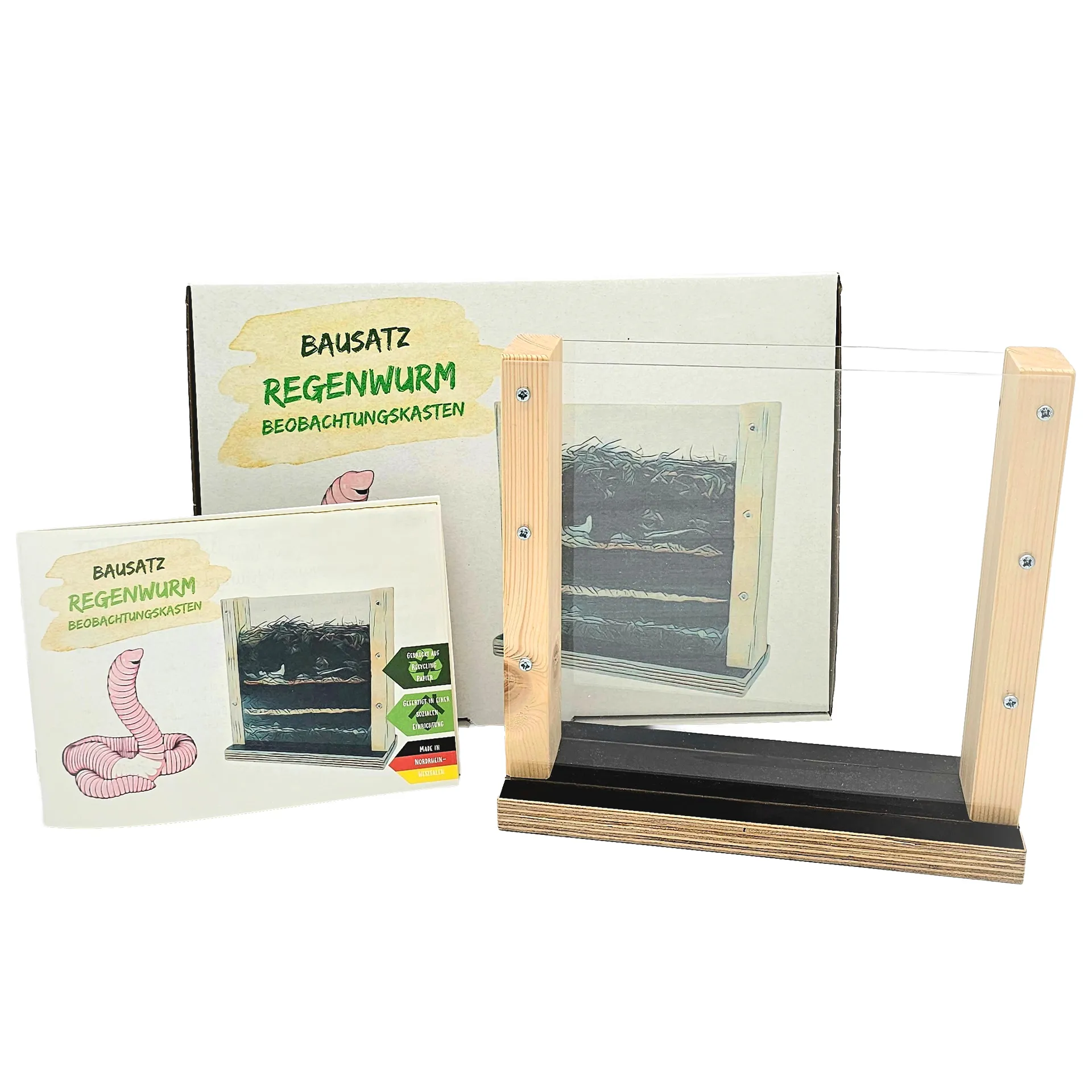 Regenwurm Beobachtungskasten, Holz