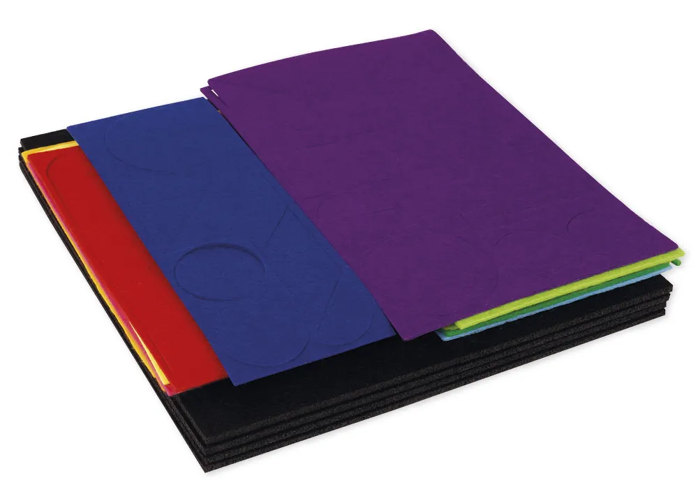 Geometrische Flächen aus Filz, 196-tlg.