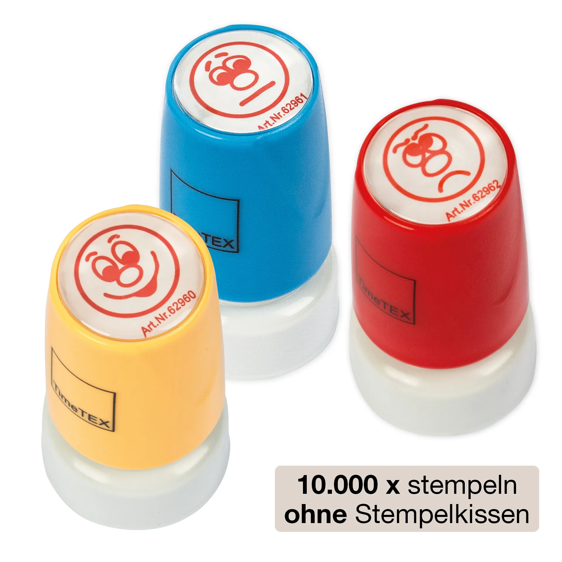 Set Siebdruck-Stempel "Perpetuum" 3-tlg. "Gesichter"