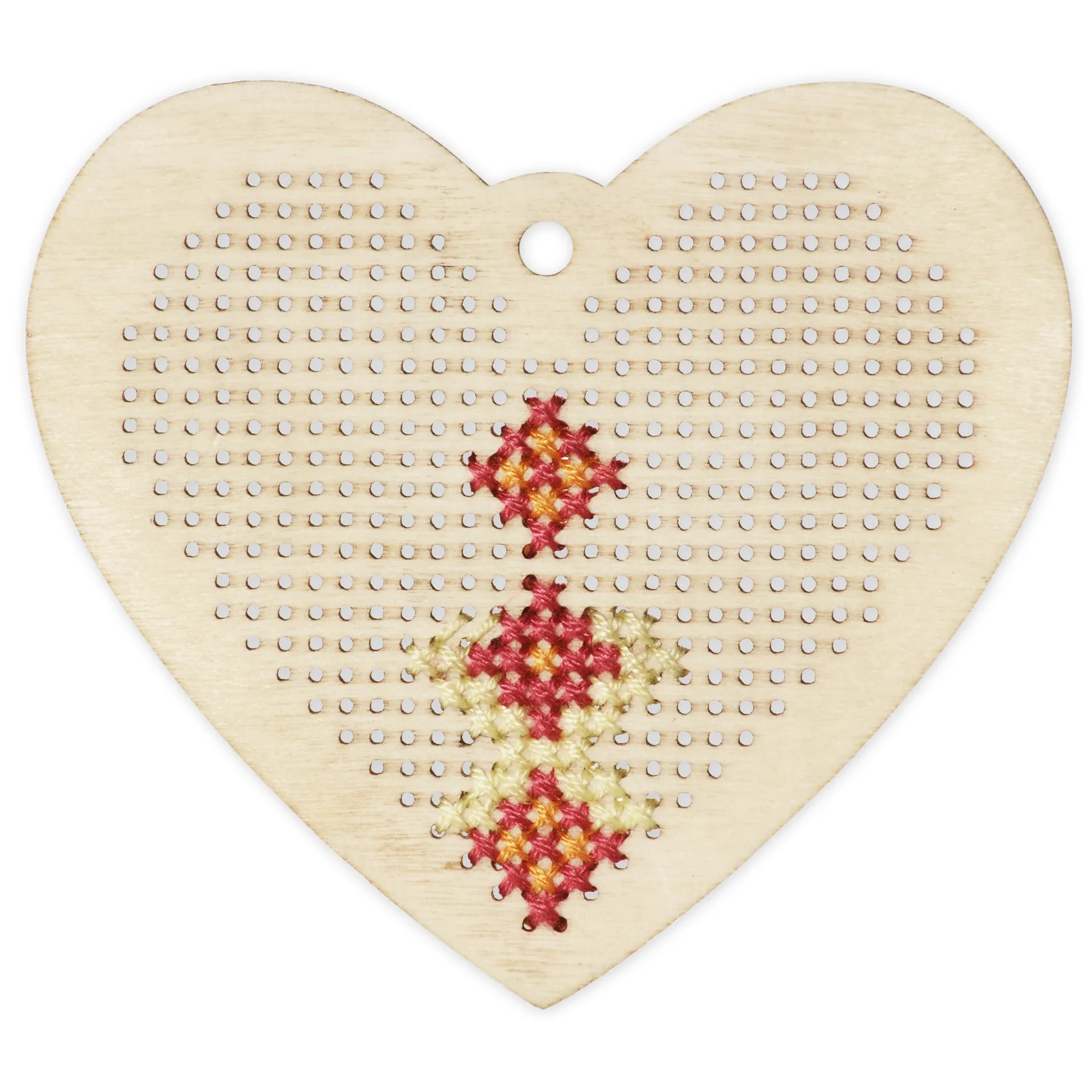 Schlüsselanhänger "Stickherzen", 6 Stück