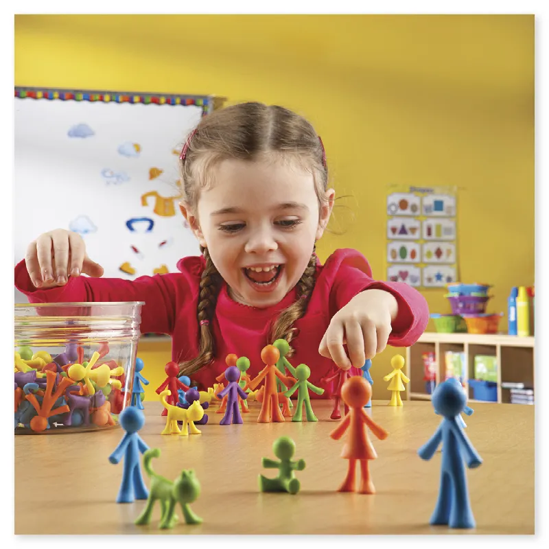 Set Familien-Figuren farbig sortiert, 72-tlg., in Dose