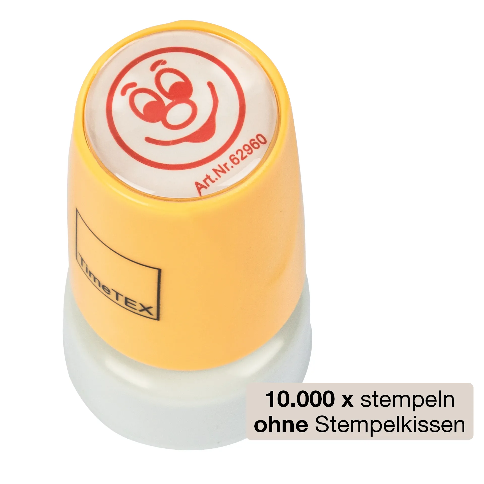 Siebdruck-Stempel "Perpetuum", "Gesicht lachend"