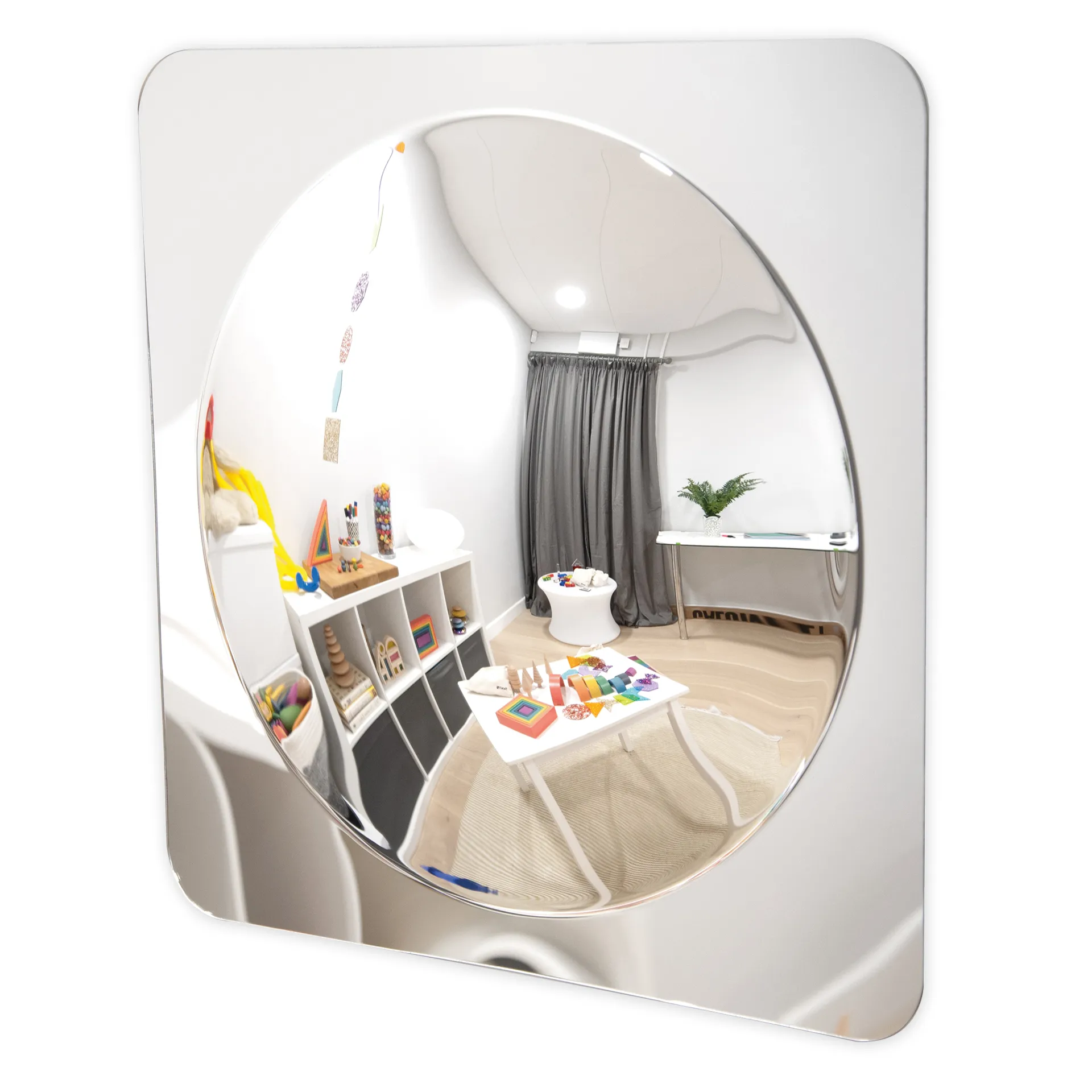 Spiegel mit 1 Kuppel, 49x49 cm