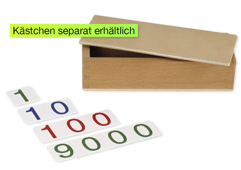 TimeTEX Zahlenkarten klein, 1-9.000, Kunststoff "Montessori Premium"