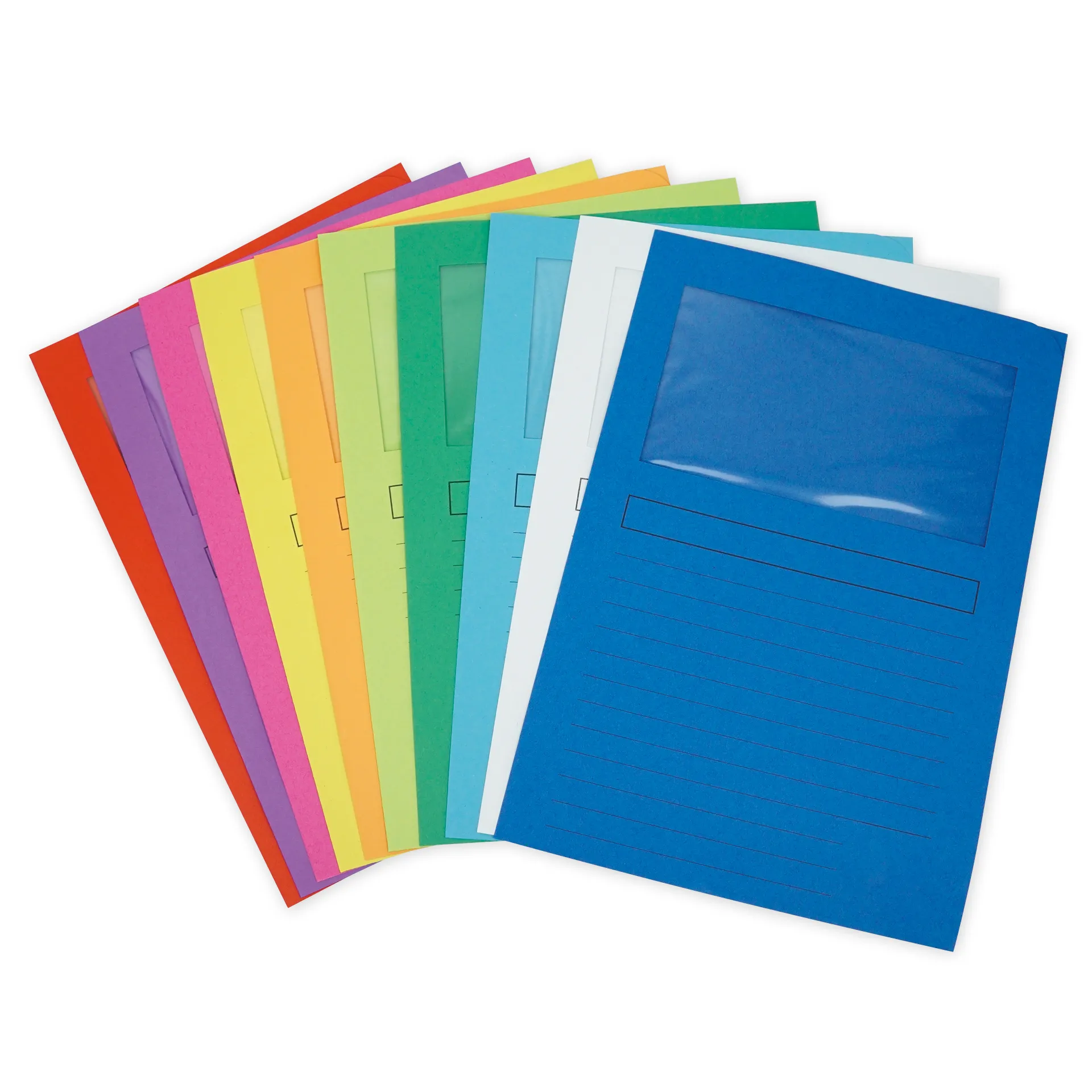 Set Dokumenten-Hüllen aus Pappe A4-Plus, 10 Stück, farbig