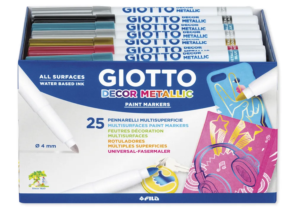 GIOTTO Decor Metallic Universal-Fasermaler, 25-tlg.