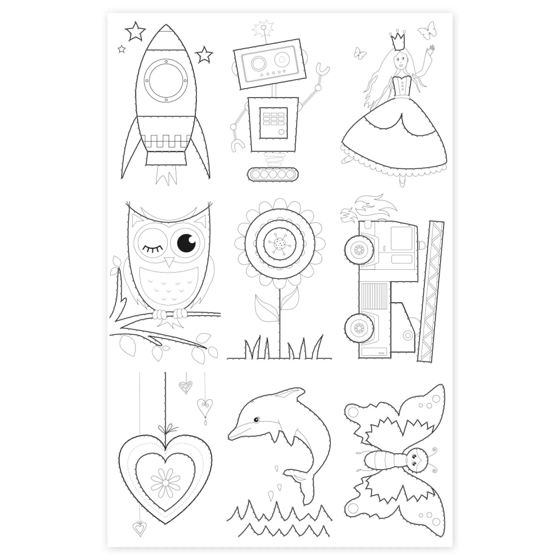 Ausnähkarten weiß mit Motiv, 11x17 cm, 48 Stück