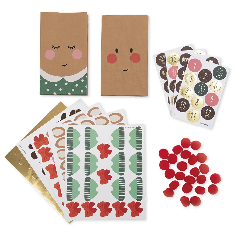 Bastelset Adventskalender Rentier, 216-tlg.