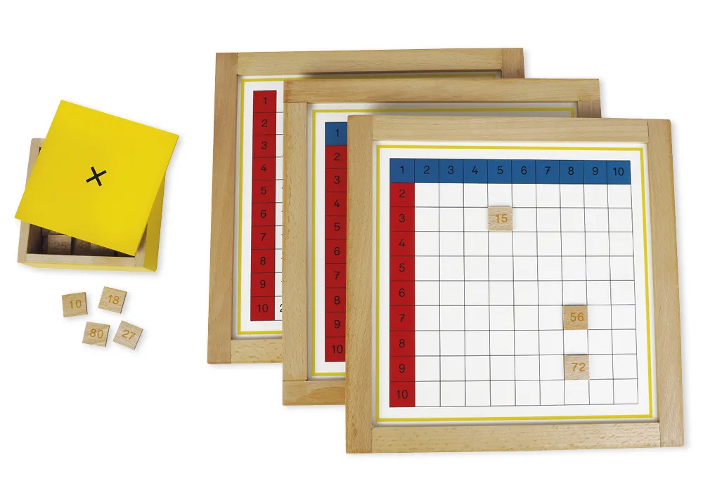 TimeTEX Multiplikationstabellen im Holzrahmen "Montessori Premium"