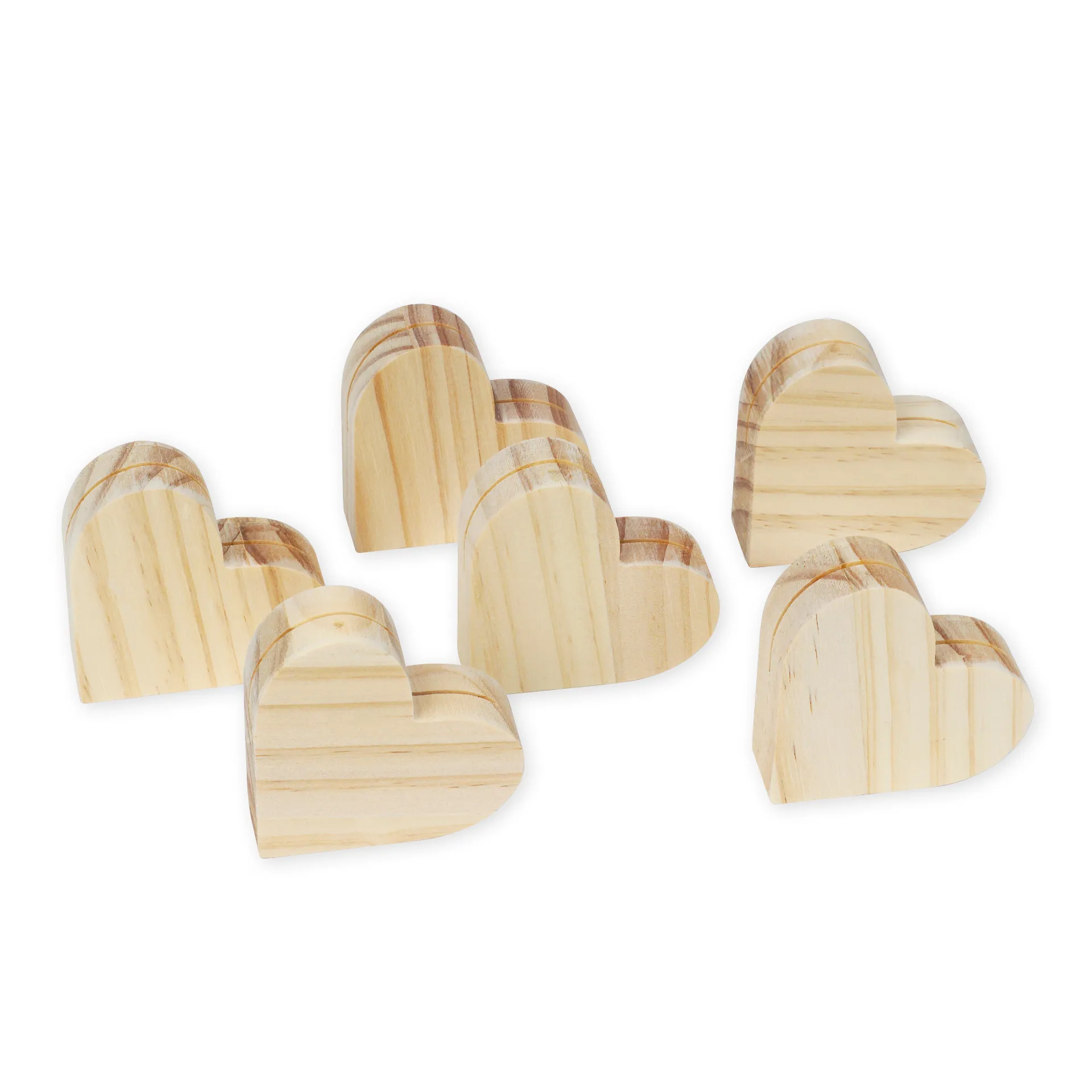 Kartenhalter "Herz" aus Holz, 6 Stück