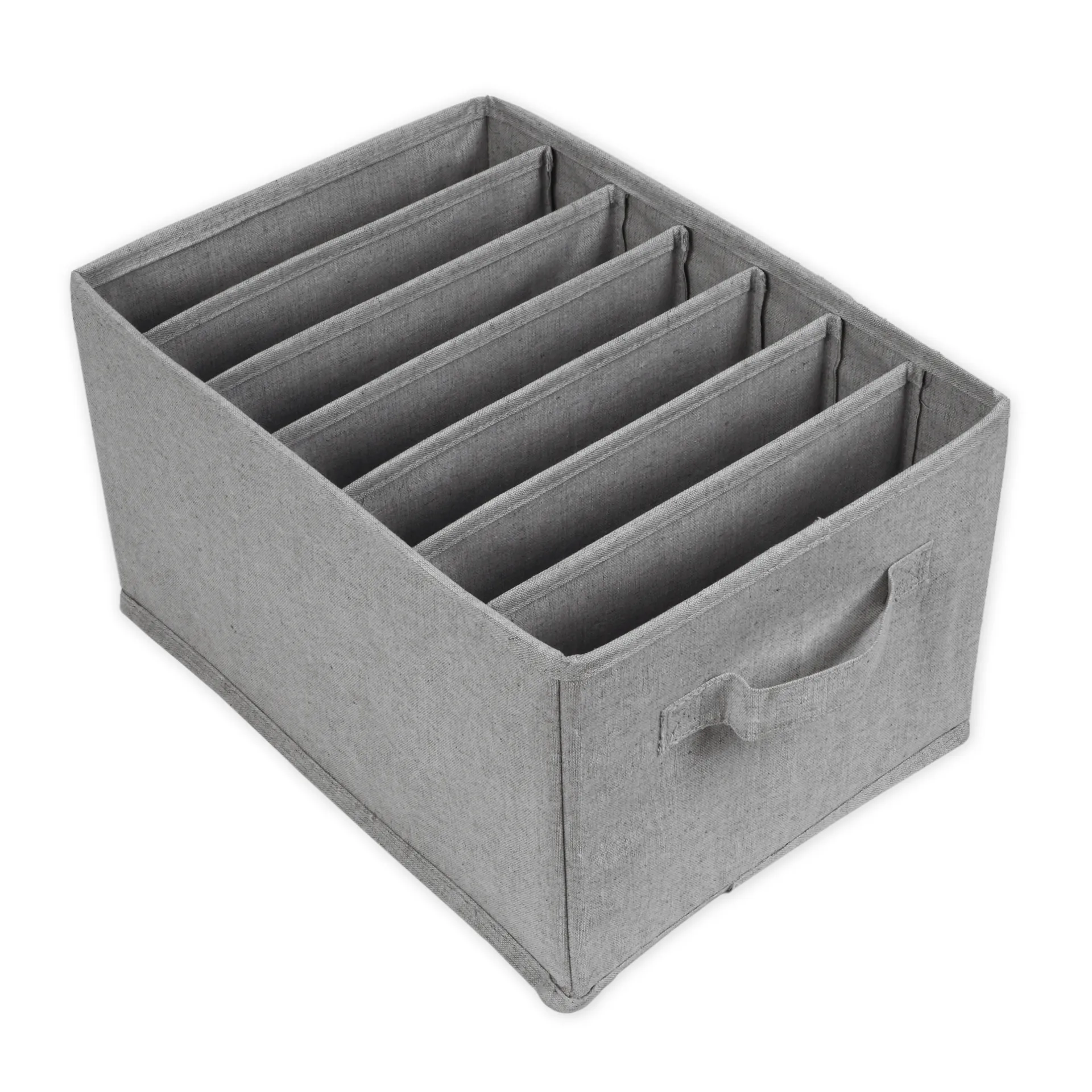 TimeTEX Fächerbox "Origami" A4 mit 7 Fächern, aus Stoff, hellgrau